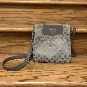 Coach silver and grey cross body bag. Great used condition.